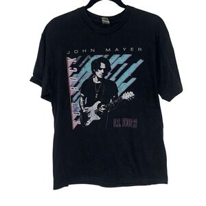 Gildan Hammer Mens Black John Mayer U.S Tour 2022 Cotton T-Shirt Size Large